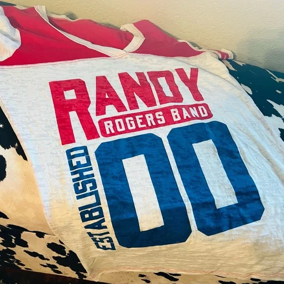 Red White and Blue Randy Rogers Band T Shirt Sz Large